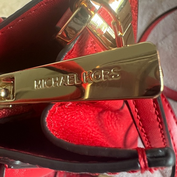 Michael Kors Mercer medium Messenger Bag Red (Flame) purse handbag leather - Picture 16 of 16